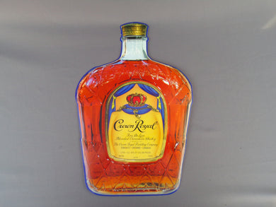 new crown royal bottle embossed aluminum sign 18 tall x 12 wide alcohol adult die cut