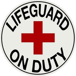 new lifeguard on duty 15 curved metal with hemmed edges dome sign decor novelty beach