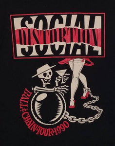 new social distortion ball chain 1990 tour unisex silkscreen t-shirt available from small-2xl women unisex music men apparel adult hard rock shirts tops