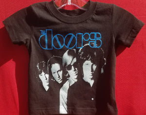 new the doors with blue writing infant silkscreen t-shirt available in 12 18 24 months unisex movie music kids girl boy apparel baby toddler tops