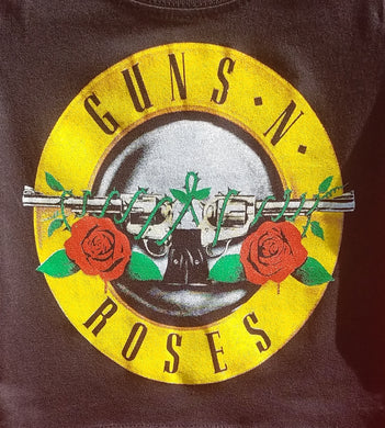 new guns n roses double gun infant silkscreen t-shirt available in 6 12 18 24 months unisex music kids hard rock girl boy music apparel baby toddler tops