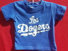 Load image into Gallery viewer, new royal blue los doyers infant silkscreen t-shirt available in 6 12 18 24 months unisex mexican style sports los angeles kids infant girls games dodgers boy baseball apparel baby toddler tops
