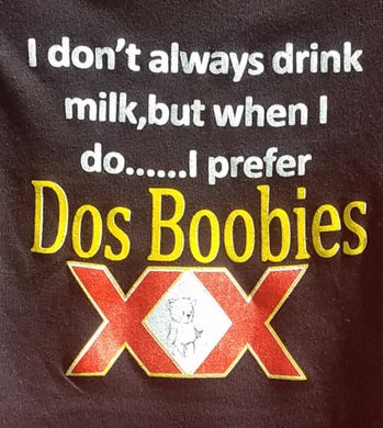 new dos boobies infant silkscreen novelty t-shirt available in 6 12 18 24 months unisex mexican style kids infant girl funny boys apparel tops toddler