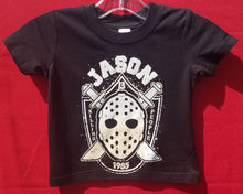 Load image into Gallery viewer, new jason killing people since 1985 infant silkscreen t-shirt available in 12 18 24 months unisex movie kids jason voorhees infant girl friday the 13th boy apparel baby toddler tops
