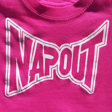new pink napout infant silkscreen t-shirt funny tapout parody available in 6 12 18 24 months unisex mexican style kids infant girl funny apparel baby toddler tops
