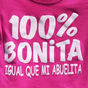 100% Bonita Cómo Mi Abuelita Translations 100% Pretty Just Like My Grandma   Infant Silkscreen T-Shirt