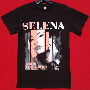 new selena with pink amor prohibido unisex silkscreen t-shirt queen of tejano music available from small-3xl women unisex selena music movie men mexican style apparel adult shirts tops