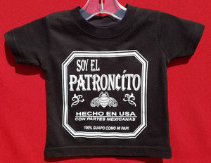 new soy el patroncito infant silkscreen t-shirt available in 6 12 18 24 months mexican style kids infant funny boy apparel baby toddler tops
