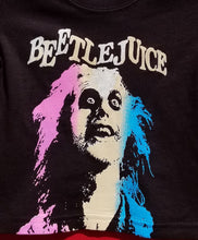 Load image into Gallery viewer, new beetlejuice face baby silkscreen shirt 80s comedy horror movie memorabilia unisex infants 12month 18month 24month
