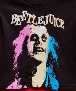new beetlejuice face baby silkscreen shirt 80s comedy horror movie memorabilia unisex infants 12month 18month 24month