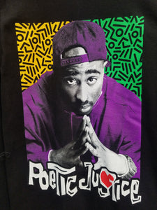 new tupac poetic justice mens silkscreen t-shirt available from small-3xl women unisex music movie men hop hop rap apparel adult shirts tops