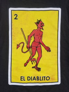 new el diablito mexican loteria card mens silkscreen t-shirt available from small-2xl women unisex mexican style apparel adult men shirts tops