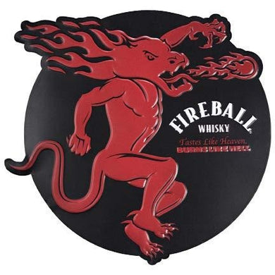 new black fireball devil die cut sign wall decor shaped signs alcohol whiskey novelty signs 16 inches round diameter