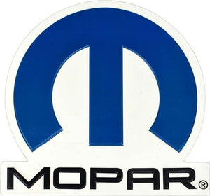 New "Mopar Logo" Shaped Embossed Metal Sign. 15.9" Wide x14.7" Tall.