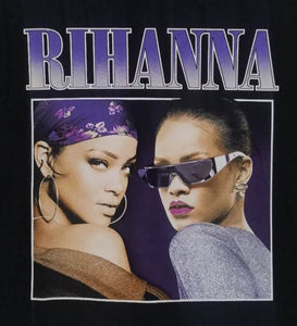 new rihanna double picture unisex silkscreen r b soul t-shirt available from small-3xl women unisex music men hip hop rap apparel adult shirt tops