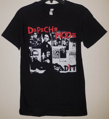 new depeche mode 1988 mens silkscreen t-shirt available from small-2xl unisex shirts tops music industrial apparel adult