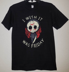 new jason voorhees as a kid i wish it was friday mens silkscreen t-shirt available from small-2xl women unisex movies men jason voorhees horror friday the 13th apparel adult shirts tops