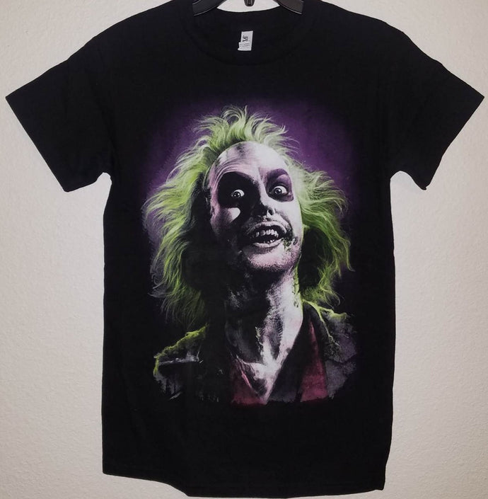 new beetlejuice color face men silkscreen t-shirt available from small-3xl apparel beetlejuice movies horror unisex shirts tops