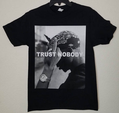 new tupac trust nobody mens silkscreen t-shirt available from small-3xl women unisex music movie men hip hop rap apparel adult shirts tops