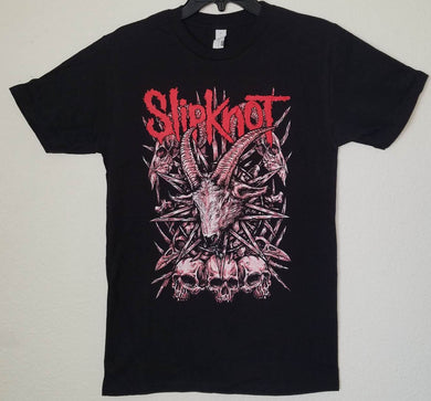 new slipknot red goat skulls unisex silkscreen t-shirt available from small-2xl women unisex music men apparel adult hard rock shirts tops