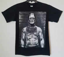 Load image into Gallery viewer, new horror frankenstein mugshot mens silkscreen t-shirt available from small-3xl unisex vintage hollywood movies horror apparel adult women shirts tops
