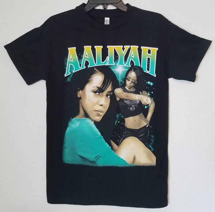 new aaliyah double pose shirt silkscreen hip hop r b apparel adult