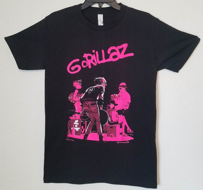 new gorillaz pink unisex silkscreen t-shirt available from small 2xl women unisex music men pink apparel adult shirts tops