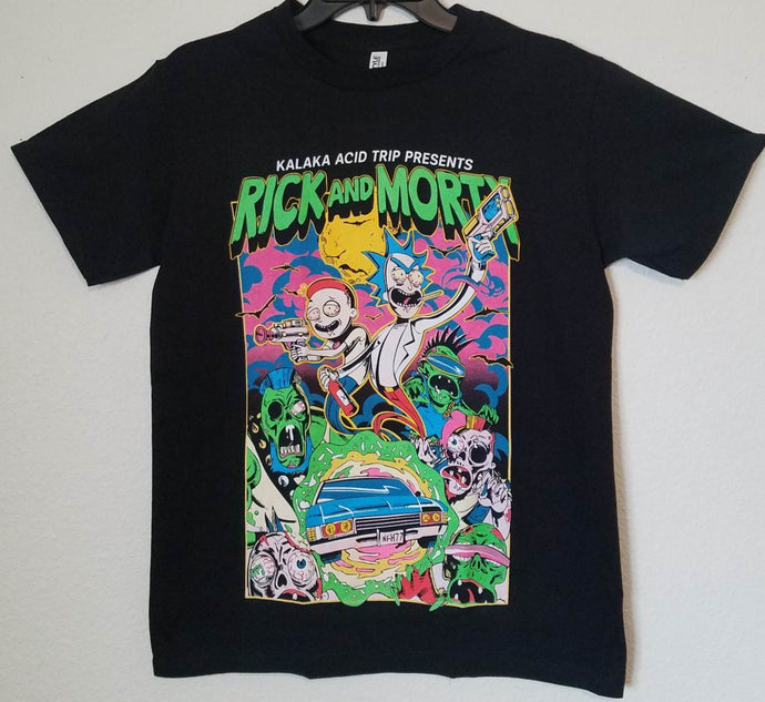 new rick and morty acid trip unisex silkscreen t-shirt available from small-2xl women unisex tv parody movie men apparel adult acid shirts tops