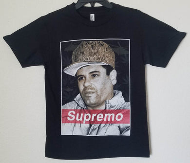 new el chapo supremo mens silkscreen t-shirt available from small-3xl mexican style men apparel adult shirts tops