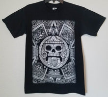 Load image into Gallery viewer, new aztec face mens silkscreen t-shirt available from small 3xl sun god tonatiuh apparel adult mexican style unisex shirt tops
