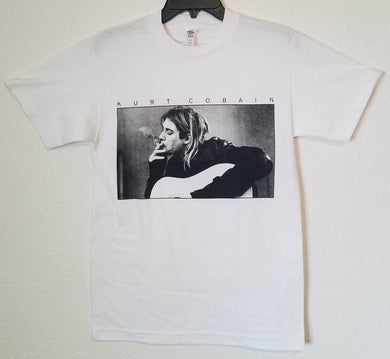 new kurt cobain smoking unisex silkscreen t-shirt available from small-2xl women unisex nirvana music men grunge apparel adult shirts tops