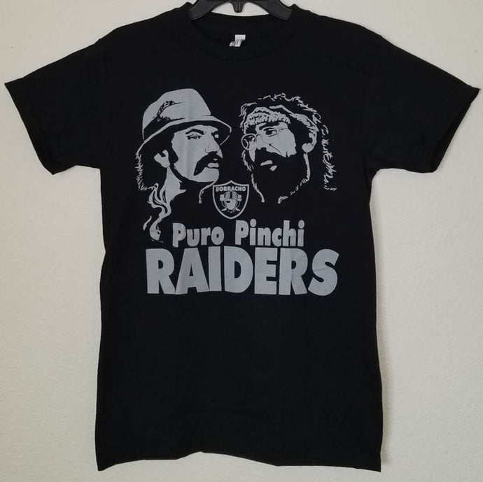 new cheech chong puro pinche raiders unisex silkscreen t-shirt available from small-2xl movie mexican style apparel adult sports 420 shirts tops