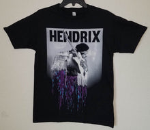 Load image into Gallery viewer, new jimi hendrix playing guitar purple drip unisex silkscreen t-shirt available from small-3xl women unisex purple haze music men classic rock apparel adult shirts tops
