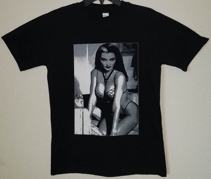 new lily munster unisex silkscreen t-shirt available from small-3xl women unisex vintage hollywood men apparel adult the munsters shirts tops