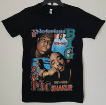 Load image into Gallery viewer, new tupac biggie colored picture unisex silkscreen tshirt available from small-3xl women west coast unisex music men hip hop rap east coast apparel adult shirts tops 2pac
