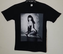 Load image into Gallery viewer, new betty page on her knees unisex silkscreen t-shirt available from small-3x shirt tops adult apparel vintage hollywood horror adult
