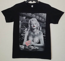 Load image into Gallery viewer, new marilyn monroe playing poker unisex silkscreen t-shirt available from small-2xl women vintage hollywood movies men apparel adult shirts tops

