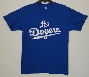 new royal blue los doyers unisex silkscreen t-shirt available from small-2xl women unisex sports men mexican style dodgers baseball apparel adult shirts tops