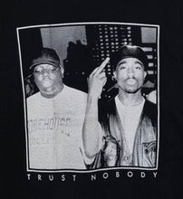 Load image into Gallery viewer, new biggie 2pac trust nobody unisex silkscreen available from small 3xl 90s hip hop t-shirt shirt tops notorious big music rap biggie smalls apparel tupac
