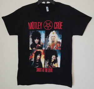 new motley crue shout at the devil unisex silkscreen t-shirt available from small-2xl women men music apparel adult shirts tops