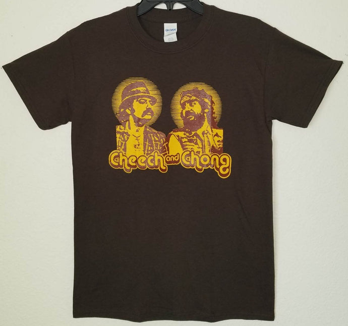 new cheech chong yellow picture unisex silkscreen t-shirt available from small-2xl apparel adult mexican style movie 420 shirts tops