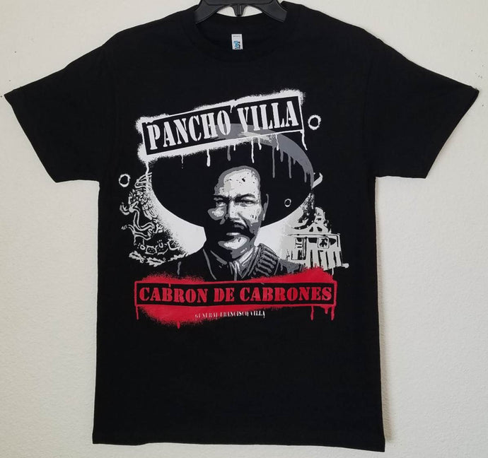 new pancho villa cabron de cabrones mens silkscreen t-shirt available from small-3xl women unisex mexican style men apparel adult shirts tops