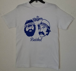 New "Cheech & Chong Los Doyers" Unisex Silkscreen T-Shirt. Available From Small-2XL.