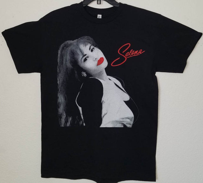 new selena with red lips unisex silkscreen t-shirt available from small-2xl women unisex selena music mexican style men apparel adult shirts tops