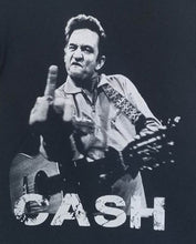 Load image into Gallery viewer, new johnny cash finger flipping off unisex silkscreen t-shirt available from small 3xl women unisex music men apparel adult shirts tops
