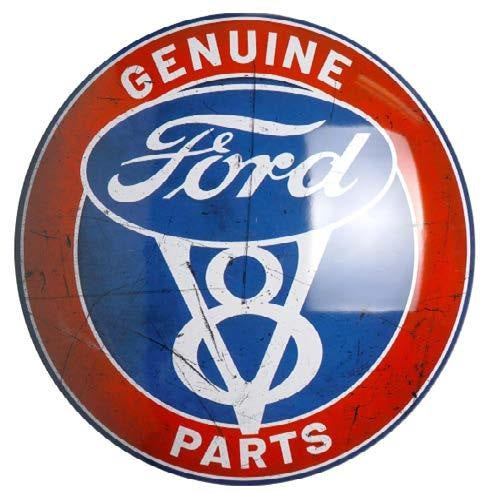 new genuine ford v8 parts curved metal with hemmed edges dome signs 15 round decor trucks transportation ford cars auto novelty