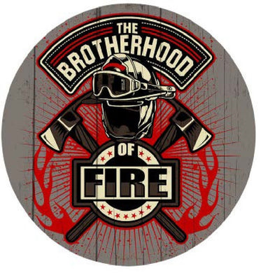 new the brotherhood of fire curved metal with hemmed edges dome signs 15 round firefighter jobs first responders novelty