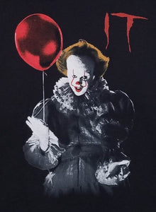 new horror pennywise it clown w red balloon unisex silkscreen horror t-shirt available from small-3xl women men apparel adult movie shirts tops