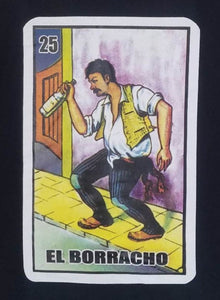 New "Loteria El Borracho Drunk Guy" Men's Silkscreen T-Shirt. Available From Small-3XL.