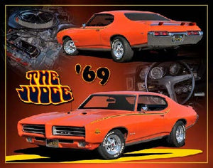 New "1969 Pontiac GTO The Judge" Wall Décor Metal Sign. 15"W x 12"H.